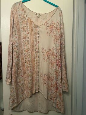 Billabong vintage flowy floral hippie top Medium  boho top